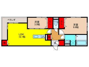 ＧＬＡＮＺ馬場町の物件間取画像